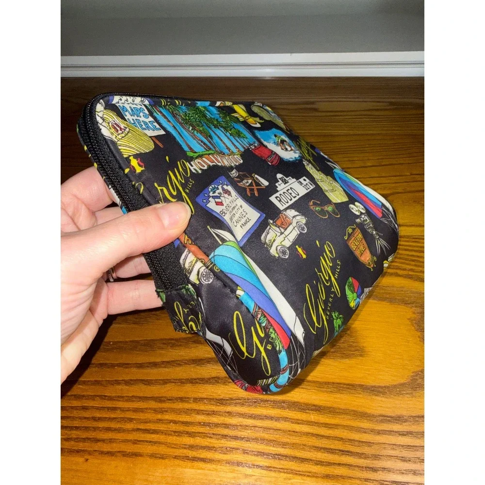 Nicole Miller Giorgio Beverly Hills Hollywood Novelty Print Cosmetic Bag Pouch
